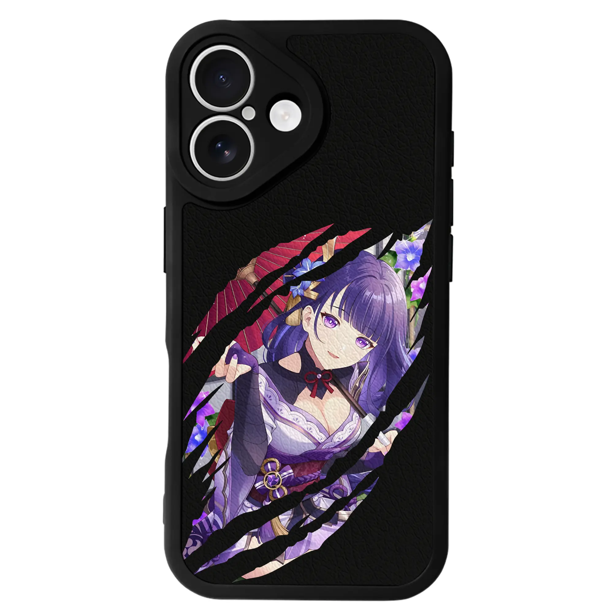 原 神 グッズ 雷電将軍 - IPhone 16シリーズ対応 ・ シリコンスマホケース ・ レザー調 ・ 高精度フィット ・ 耐衝撃 ・ ワイヤレス充電対応 ・ 精密カット